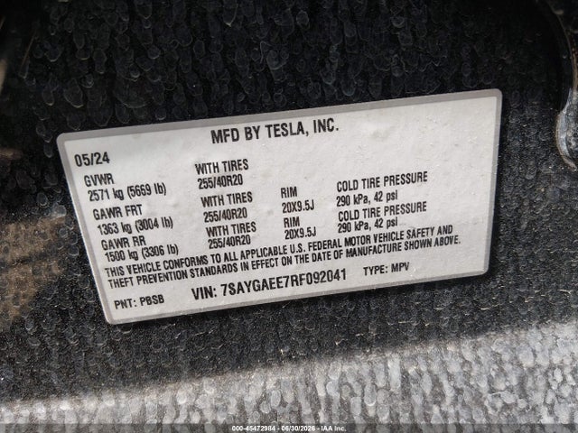 7SAYGAEE7RF092041 Tesla Model Y Long Range Dual Motor All-wheel Drive