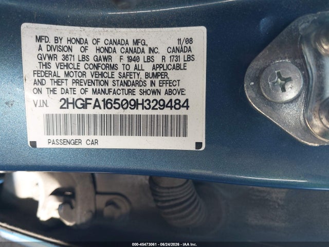 Продаж на аукціоні авто 2009 Honda Civic Lx, vin: 2HGFA16509H329484, номер лоту: 45473061