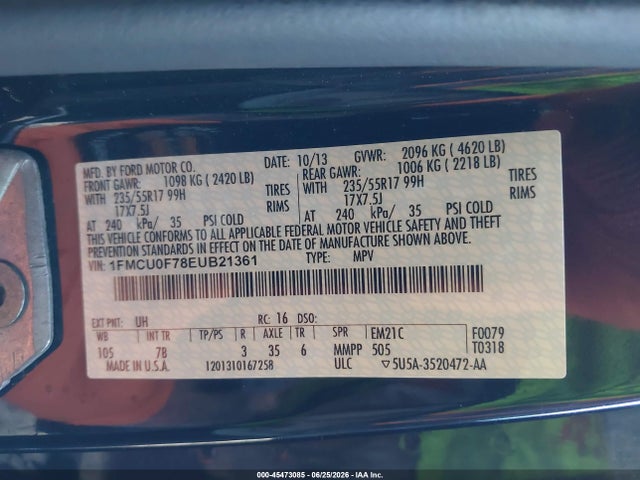 Ford ESCAPE S 2014 1FMCU0F78EUB21361 Image 9