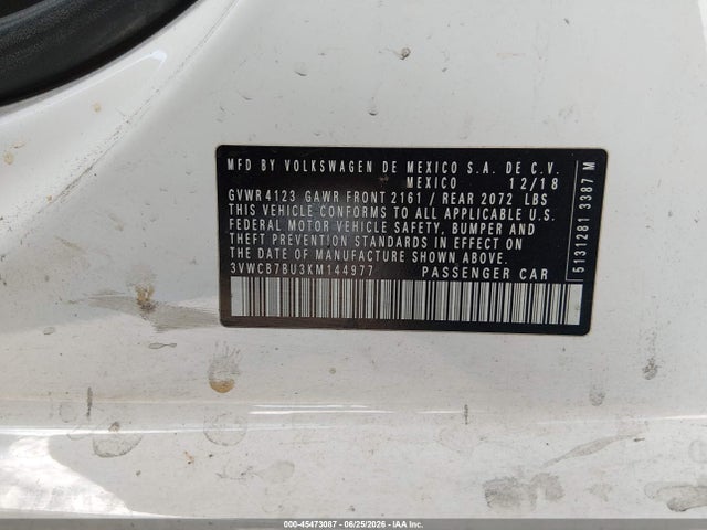 3VWCB7BU3KM144977 Volkswagen Jetta 1.4t R-line/1.4t S/1.4t Se