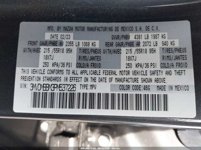 Aukcja sprzedaży 2023 Mazda Cx-30 2.5 S Select, vin: 3MVDMBBM3PM537226, numer aukcji: 45473105