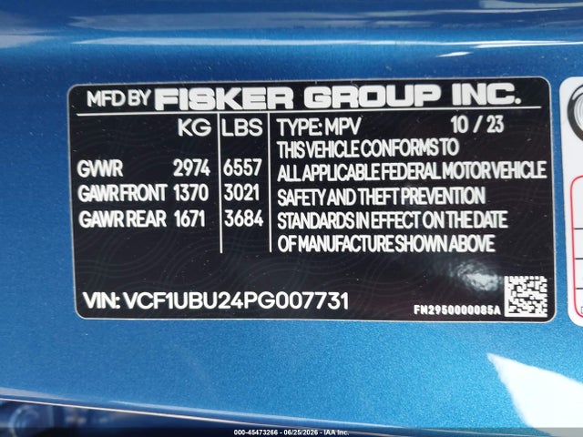 Fisker Ocean Ultra 2023 VCF1UBU24PG007731 Image 9