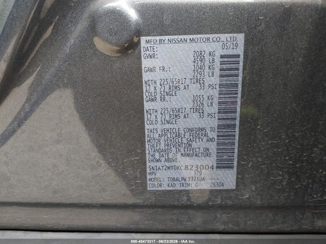 Nissan ROGUE S 2019 5N1AT2MT0KC823004 Image 9