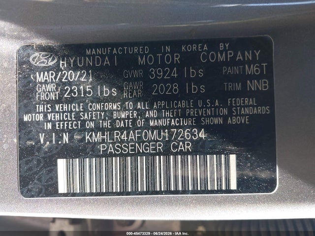 KMHLR4AF0MU172634 Hyundai Elantra N Line