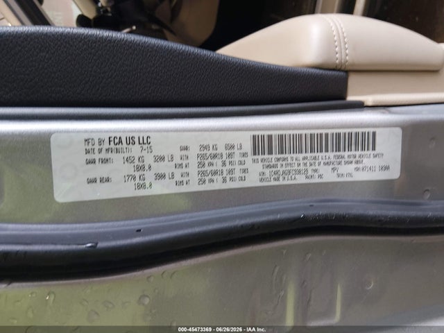 1C4RDJAG9FC938129 Dodge Durango Sxt