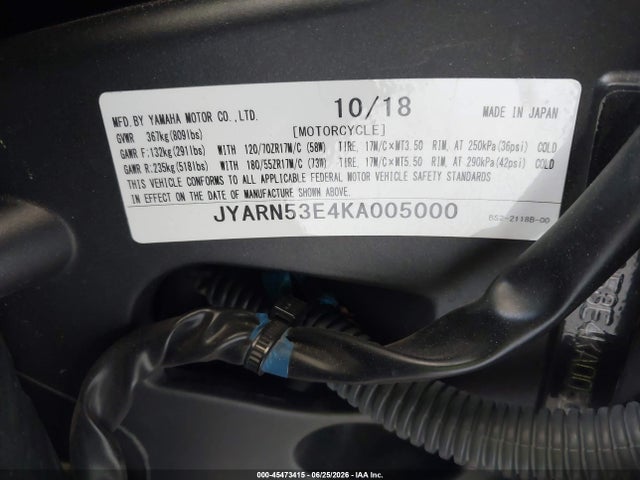 Yamaha MT09 2019 JYARN53E4KA005000 Image 10