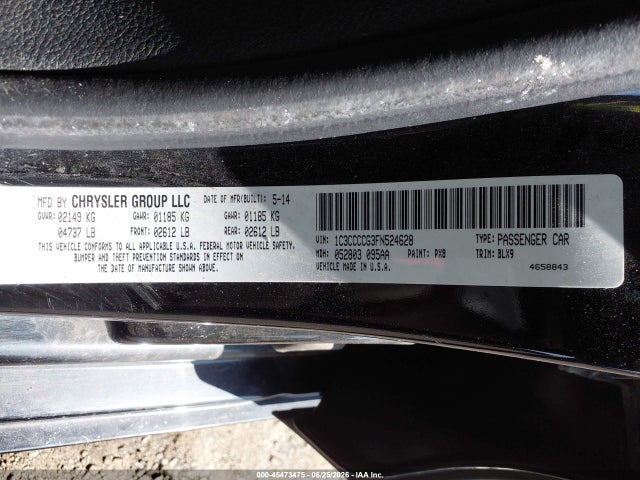 45473475 :رقم المزاد ، 1C3CCCCG3FN524628 vin ، 2015 Chrysler 200 C مزاد بيع