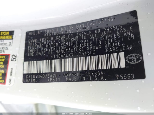 Toyota CAMRY SE 2026 4T1DAACKXTU754503 Image 9