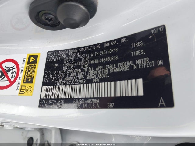 Toyota Highlander Xle 2018 5TDKZRFH2JS527858 Image 9