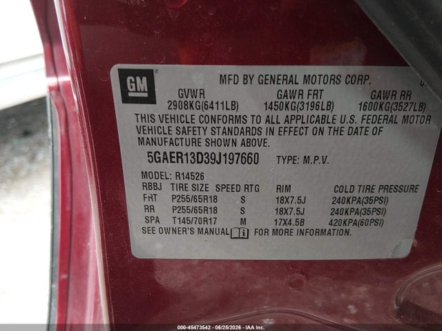 Продажа на аукционе авто 2009 Buick Enclave Cx, vin: 5GAER13D39J197660, номер лота: 45473542