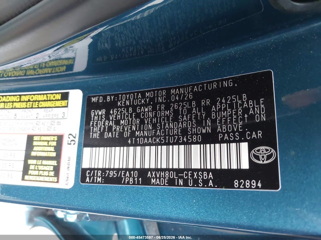 Toyota CAMRY SE 2026 4T1DAACK5TU734580 Image 9