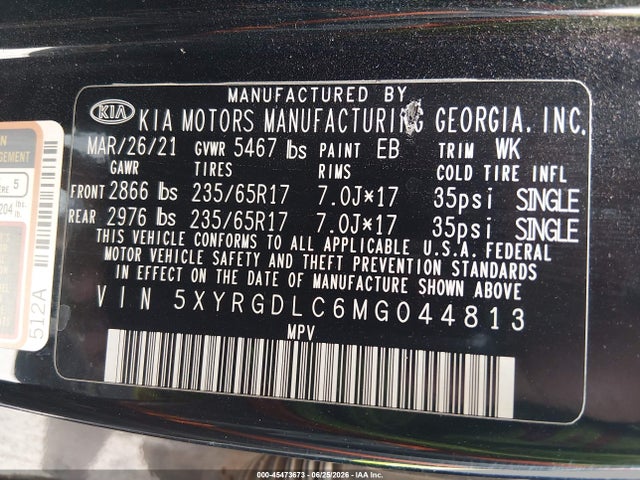KIA SORENTO LX 2021 5XYRGDLC6MG044813 Image 9