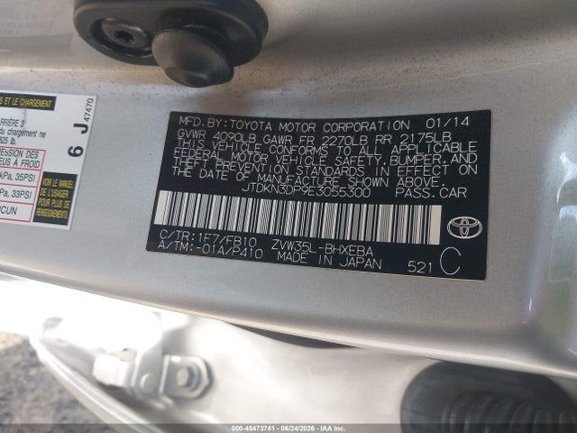 Toyota PRIUS PLUG-IN 2014 JTDKN3DP9E3055300 Image 9