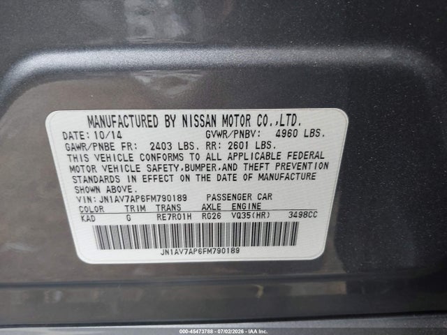 JN1AV7AP6FM790189 Infiniti Q50 Hybrid Premium