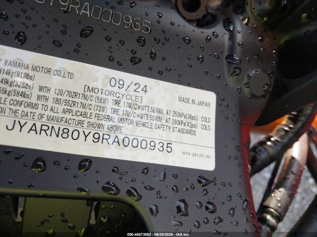 2024 Yamaha Mtm890 C მანქანა იყიდება აუქციონზე, vin: JYARN80Y9RA000935, აუქციონის ნომერი: 45473862