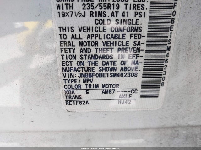Aukcja sprzedaży 2025 Nissan Ariya Evolve+, vin: JN8BF0BE1SM462308, numer aukcji: 45473880