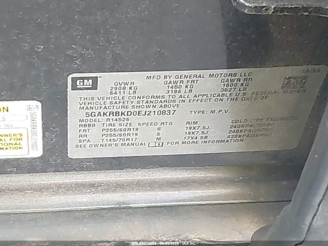 Продаж на аукціоні авто 2014 Buick Enclave Leather, vin: 5GAKRBKD0EJ210837, номер лоту: 45473994