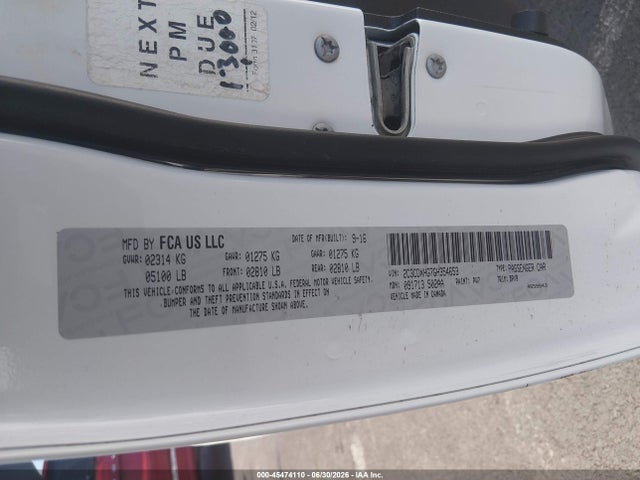 45474110 :رقم المزاد ، 2C3CDXHG7GH354653 vin ، 2016 Dodge Charger Sxt مزاد بيع