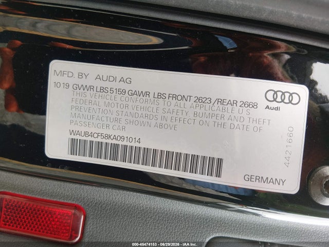 Audi S5 3.0t Premium 2019 WAUB4CF58KA091014 Image 9