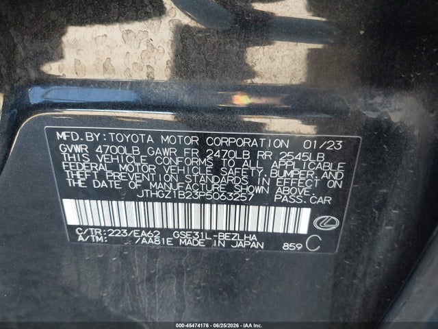 JTHGZ1B23P5063257 Lexus Is 350 F Sport