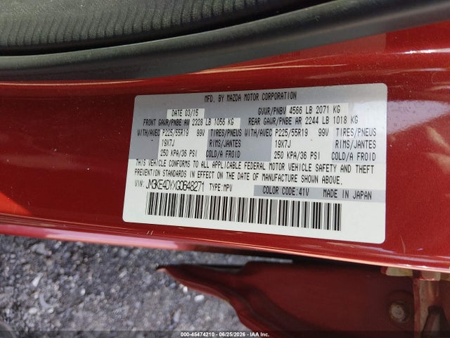 Продажа на аукционе авто 2016 Mazda Cx-5 Grand Touring, vin: JM3KE4DYXG0648271, номер лота: 45474210
