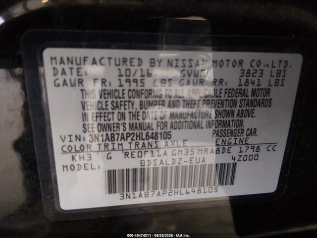 Nissan SENTRA SV 2017 3N1AB7AP2HL648105 Image 9