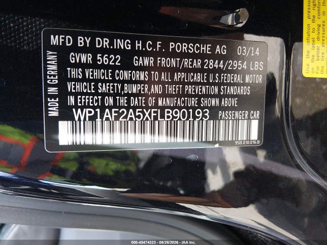 WP1AF2A5XFLB90193 Porsche Macan Turbo
