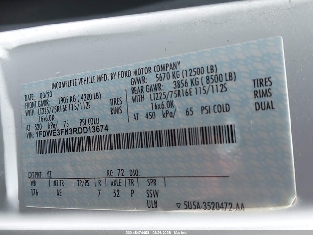Ford E-350 Cutaway 2024 1FDWE3FN3RDD13674 Image 8