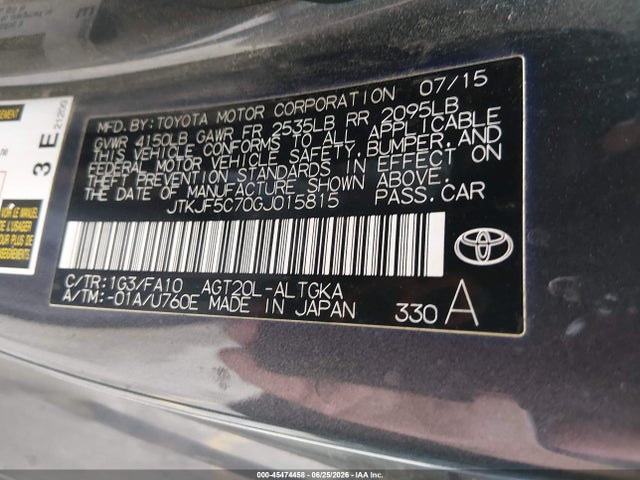 Продаж на аукціоні авто 2016 Scion Tc, vin: JTKJF5C70GJ015815, номер лоту: 45474458