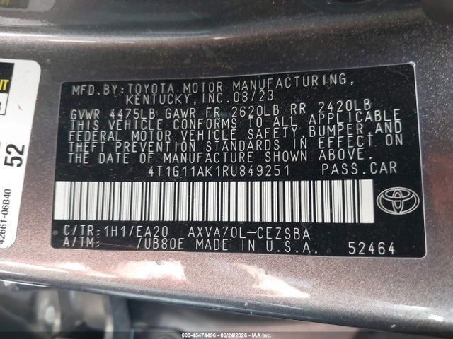 Toyota CAMRY SE 2024 4T1G11AK1RU849251 Image 9