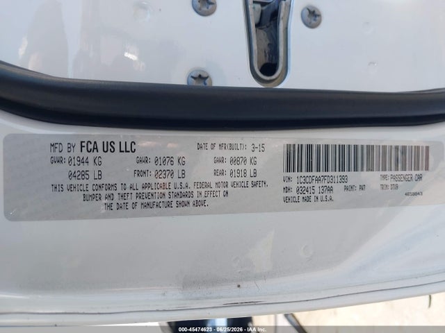 1C3CDFAA7FD311393 Dodge DART SE