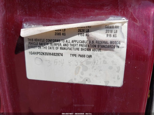 Aukcja sprzedaży 1997 Buick Lesabre Custom, vin: 1G4HP52K8VH482974, numer aukcji: 45474657
