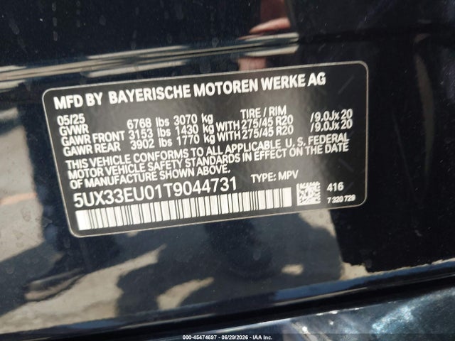 BMW X5 M60i 2026 5UX33EU01T9044731 Image 9