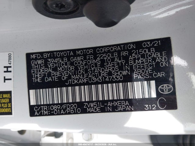 Toyota Prius Le 2021 JTDKAMFU3M3147330 Image 9