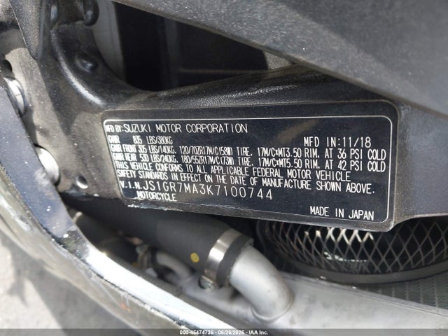 Suzuki GSX-R750 2019 JS1GR7MA3K7100744 Image 10