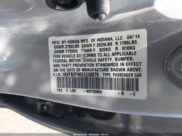 Honda Civic Ex-l 2014 19XFB2F90EE235079 Image 9