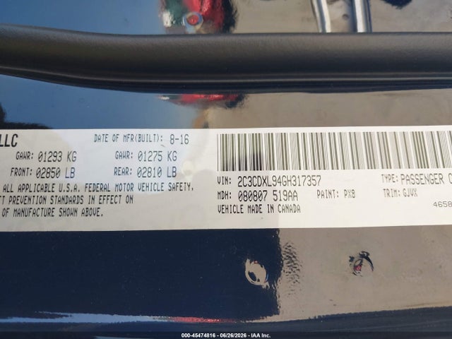 2C3CDXL94GH317357 Dodge Charger Srt Hellcat