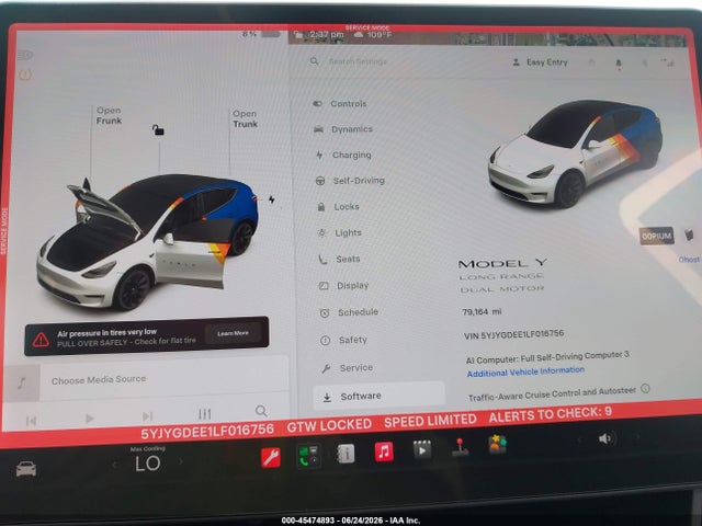 Продажа на аукционе авто 2020 Tesla Model Y Long Range Dual Motor All-wheel Drive, vin: 5YJYGDEE1LF016756, номер лота: 45474893