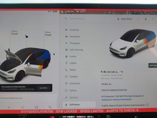 Продажа на аукционе авто 2020 Tesla Model Y Long Range Dual Motor All-wheel Drive, vin: 5YJYGDEE1LF016756, номер лота: 45474893