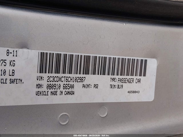 Продажа на аукционе авто 2012 Dodge Charger R/t, vin: 2C3CDXCT6CH102987, номер лота: 45474909