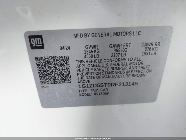 1G1ZD5ST0RF213145 Chevrolet Malibu Fwd 1lt