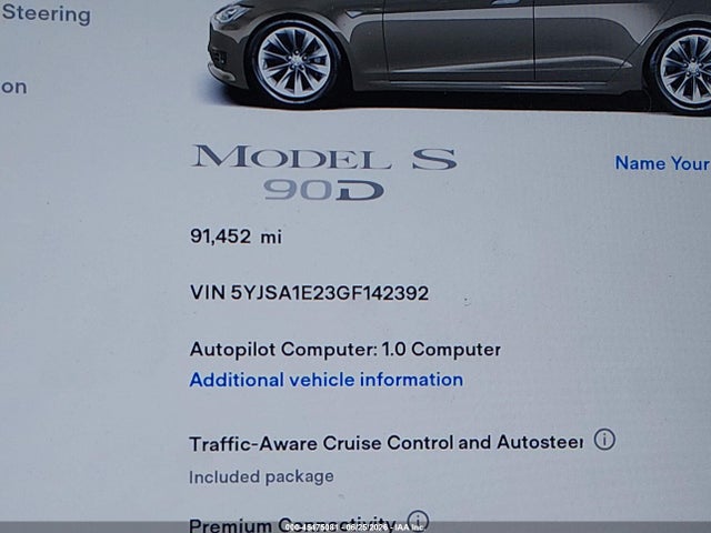 Tesla Model S 60d/70d/75d/85d/90d 2016 5YJSA1E23GF142392 Image 7