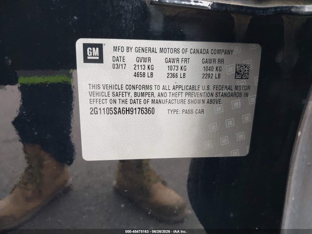 Chevrolet IMPALA 1LT 2017 2G1105SA6H9176360 Image 9