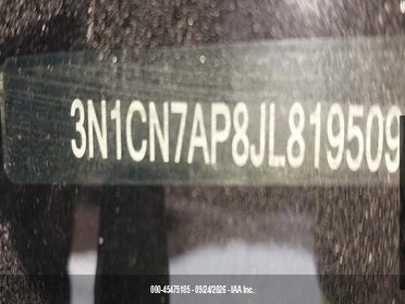 45475185 :رقم المزاد ، 3N1CN7AP8JL819509 vin ، 2018 Nissan Versa 1.6 Sv مزاد بيع