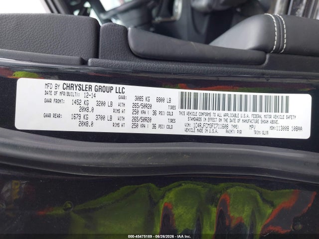 Jeep Grand Cherokee Overland 2015 1C4RJFCM3FC711608 Image 9