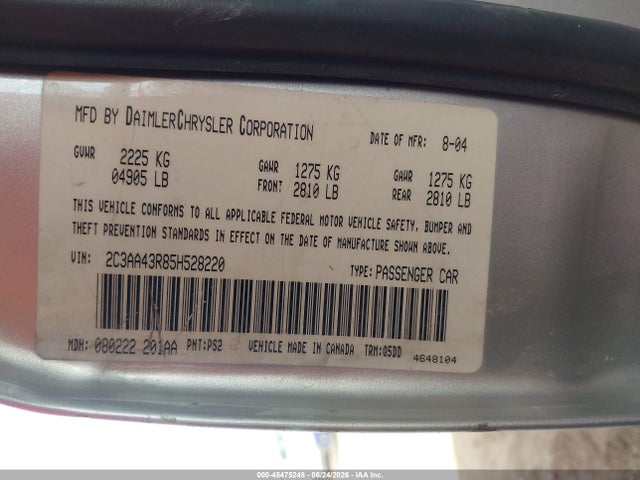 Aukcja sprzedaży 2005 Chrysler 300, vin: 2C3AA43R85H528220, numer aukcji: 45475248