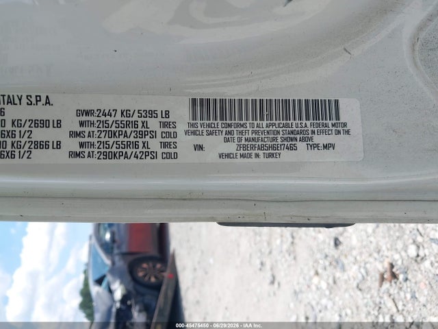 2017 Ram Promaster City Tradesman მანქანა იყიდება აუქციონზე, vin: ZFBERFAB5H6E17465, აუქციონის ნომერი: 45475450