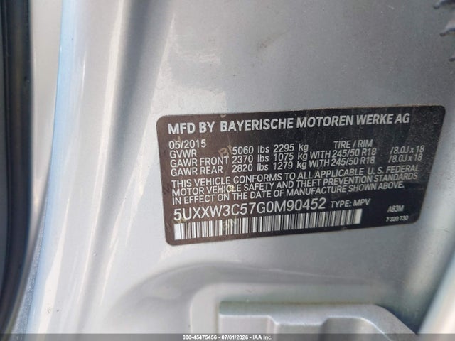 2016 Bmw X4 Xdrive28i მანქანა იყიდება აუქციონზე, vin: 5UXXW3C57G0M90452, აუქციონის ნომერი: 45475456