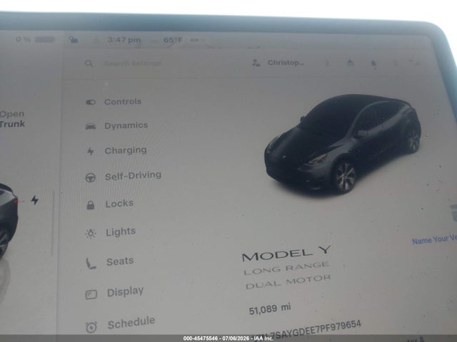 Продаж на аукціоні авто 2023 Tesla Model Y Awd/long Range Dual Motor All-wheel Drive, vin: 7SAYGDEE7PF979654, номер лоту: 45475546