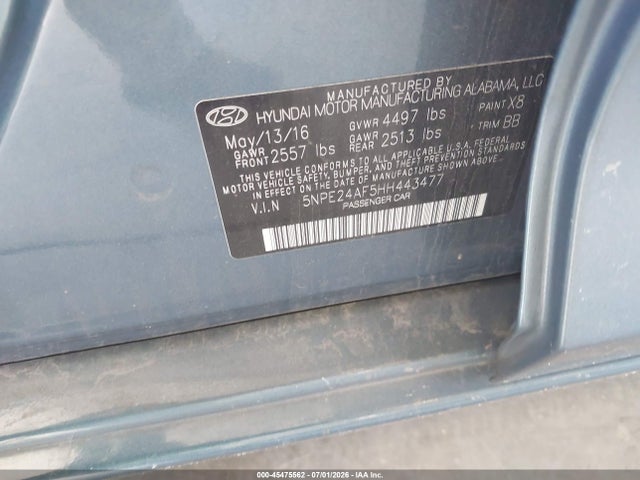 Hyundai SONATA SE 2017 5NPE24AF5HH443477 Image 9